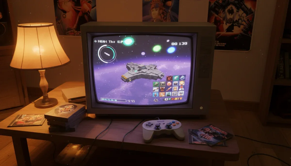 Televisor antigo exibindo jogo de RPG clássico dos anos 2000.