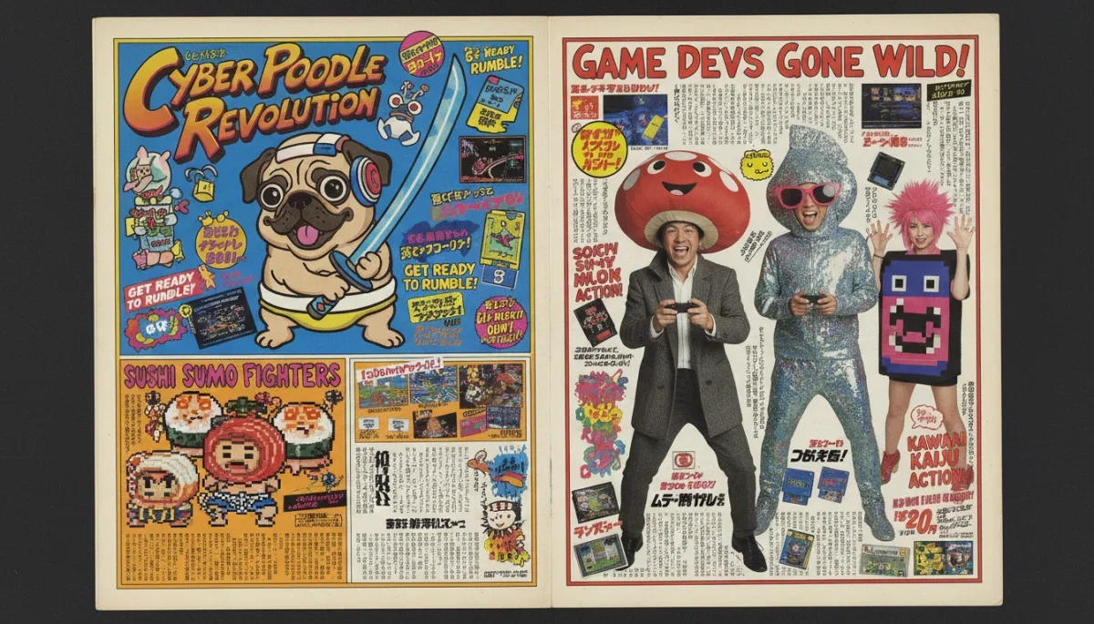 Revista japonesa de videogame dos anos 90 com propagandas inusitadas