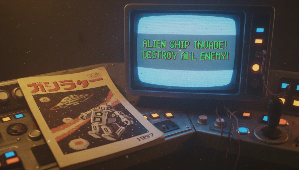 Tela de diálogo com legenda em inglês incorreto do jogo Zero Wing
