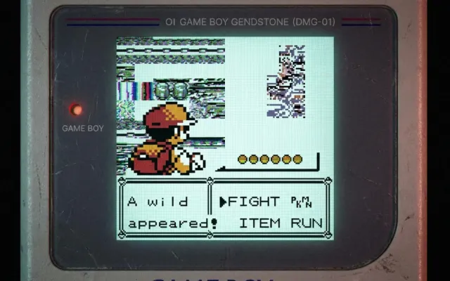 Tela de batalha do Game Boy exibindo o misterioso glitch MissingNo em Pokémon Red